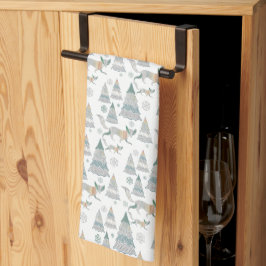 Western winterhouten vosspatroon theedoek