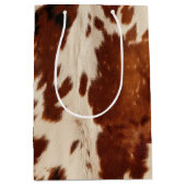 Western Wit Bruin Zwart Koeienhuid Medium Cadeauzakje (Voorkant)