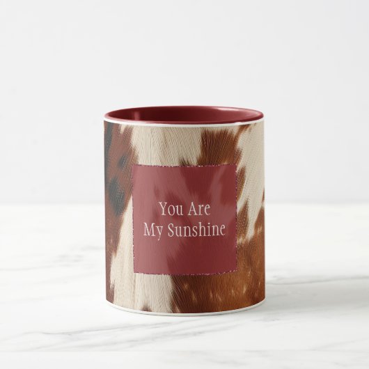 Western Wit Bruin Zwart Koeienhuid Mok (Midden)