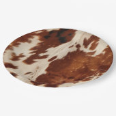 Western wit gevlekt bruin zwart Koeienhuid Papieren Bordje (Gekanteld)