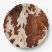 Western wit gevlekt bruin zwart Koeienhuid Papieren Bordje (Voorkant)