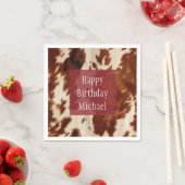 Western wit gevlekt bruin zwart Koeienhuid Servet (Insitu)