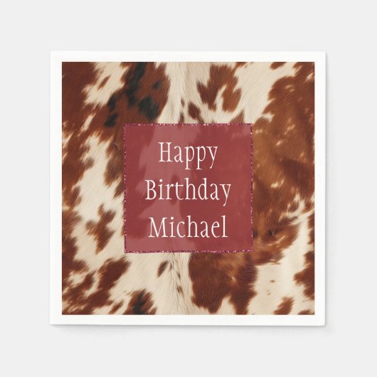Western wit gevlekt bruin zwart Koeienhuid Servet (Voorkant)