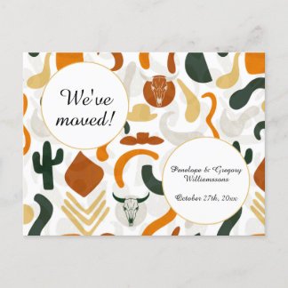 Western, woestijn, cowboy boho, adreswijziging aankondigingskaart