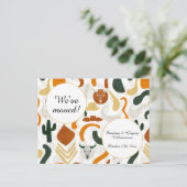 Western, woestijn, cowboy boho, adreswijziging aankondigingskaart (Staand voorkant)