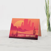 Western woestijnlandschap aangepaste verjaardag kaart (Voorkant)