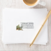 Western woestijnlandschap cactus retouradres etiket (Insitu)