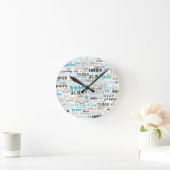 Western Word Art Blauwgroen wandklok (Huis)