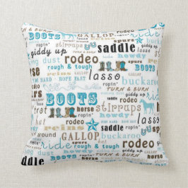 Western Word Art Turquoise MoJo Sierkussen