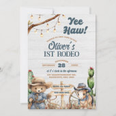 Western Yeehaw Beer Cowboy Eerste Rodeo Verjaardag Kaart (Voorkant)