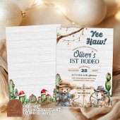 Western Yeehaw Beer Cowboy Eerste Rodeo Verjaardag Kaart