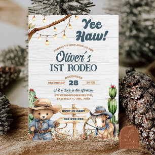 Western Yeehaw Beer Cowboy Eerste Rodeo Verjaardag Kaart