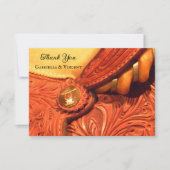 Western Zaddle Country Weddenschap Bedankt Opmerki Kaart (Voorkant)