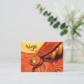 Western Zaddle Country Wedding RSVP Response Kaart (Staand voorkant)
