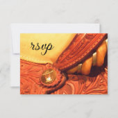 Western Zaddle Country Wedding RSVP Response Kaart (Voorkant)