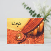 Western Zaddle Country Wedding RSVP Response Kaart (Staand voorkant)