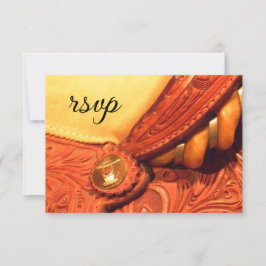Western Zaddle Country Wedding RSVP Response Kaart