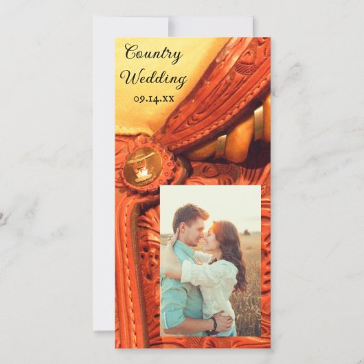 Western Zaddle Country Wedding Save the Date (Voorkant)