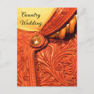 Western Zaddle Country Wedding Save the Date Aankondigingskaart