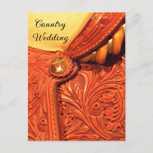 Western Zaddle Country Wedding Save the Date Aankondigingskaart (Voorkant)