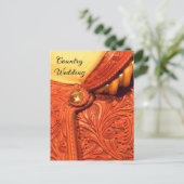 Western Zaddle Country Wedding Save the Date Aankondigingskaart (Staand voorkant)