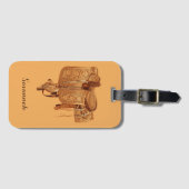 Western, zadel, cowgirl, paardrijden bagagelabel (Voorkant (horizontaal))