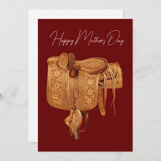 Western, , zadel, land, Moederdag Feestdagenkaart (Voorkant / Achterkant)