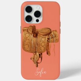 Western, , Zadel, Land, Monogrammed, Aangepast iPhone 15 Pro Max Hoesje