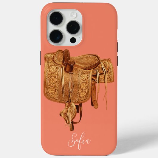 Western, , Zadel, Land, Monogrammed, Aangepast Case-Mate iPhone Case (Achterkant)