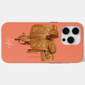 Western, , Zadel, Land, Monogrammed, Aangepast Case-Mate iPhone Case (Achterkant (horizontaal))