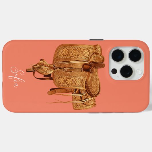 Western, , Zadel, Land, Monogrammed, Aangepast Case-Mate iPhone Case (Achterkant (horizontaal))