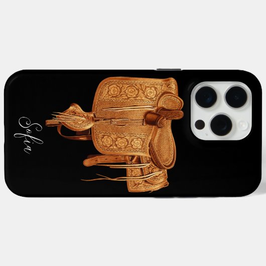 Western, , Zadel, Land, Monogrammed, Aangepast Case-Mate iPhone Case (Achterkant (horizontaal))