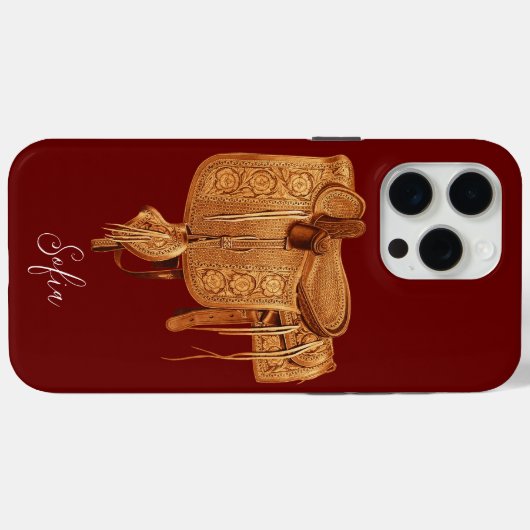 Western, , Zadel, Land, Monogrammed, Aangepast Case-Mate iPhone Case (Achterkant (horizontaal))