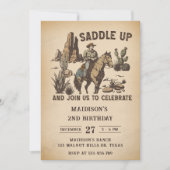 Western zadel omhoog en doe mee voor verjaardagsfe kaart (Voorkant)