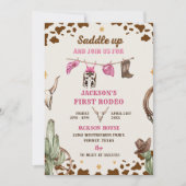 Western zadel omhoog en doe mee voor verjaardagsfe kaart (Voorkant)