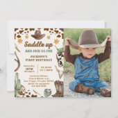 Western zadel omhoog en doe mee voor verjaardagsfo kaart (Voorkant)