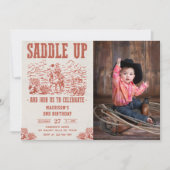 Western zadel omhoog en doe mee voor verjaardagsfo kaart (Voorkant)