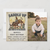 Western zadel omhoog en doe mee voor verjaardagsfo kaart (Voorkant)