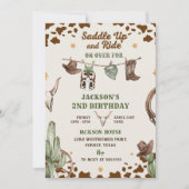 Western zadel omhoog en rijd op voor de verjaardag kaart (Voorkant)