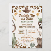 Western zadel omhoog en rijd op voor de verjaardag kaart (Voorkant)