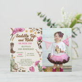 Western zadel omhoog en rijd op voor de verjaardag kaart (Staand voorkant)