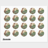 Western zadel rustiek paard bruiloft ronde sticker (Vel)