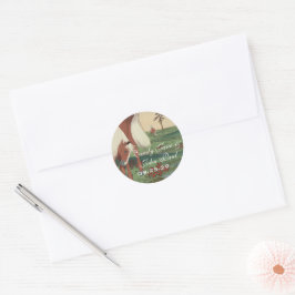 Western zadel rustiek paard bruiloft ronde sticker