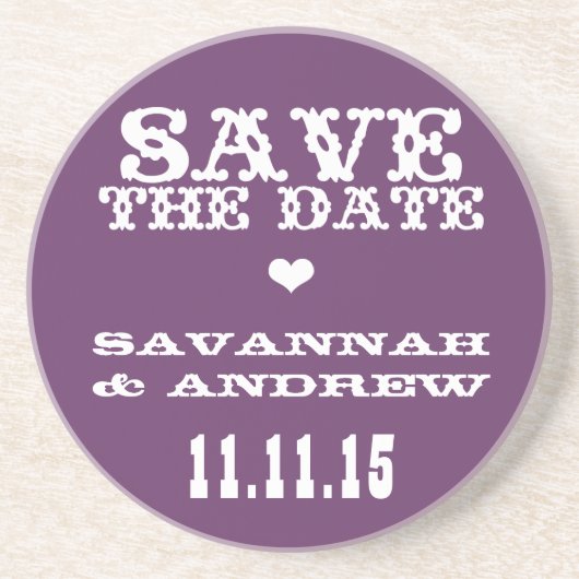 Western zadel Sla de datum op Zandsteen Onderzetter (Voorkant)