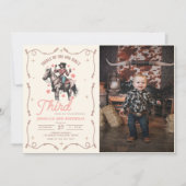 Western zadel voor de 3e verjaardag van ons meisje kaart (Voorkant)