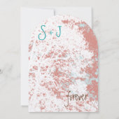 Western Zadelbos Berkenkoraal Blauwgroen bruiloft Kaart (Achterkant)