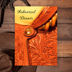 Western zadelland bruiloft repetitie binnenste kaart