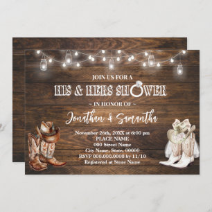 Western Zijn en Haar Trouwdouche Cowboylaarzen Kaart