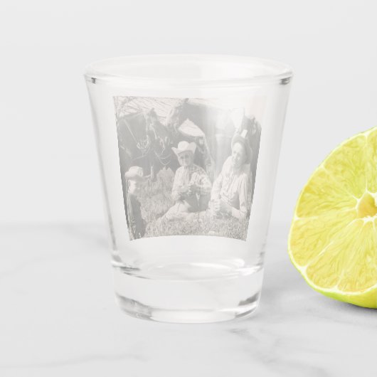 Western zout grasspoor Ride Lunch Stop Shot Glas (Achterkant)