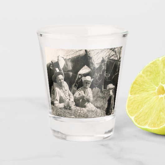 Western zout grasspoor Ride Lunch Stop Shot Glas (Voorkant)